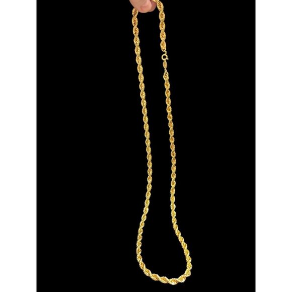 Big Chunky Rope Necklace Napier Gold Tone  30” QUALITY Costume Jewelry - Picture 5 of 7